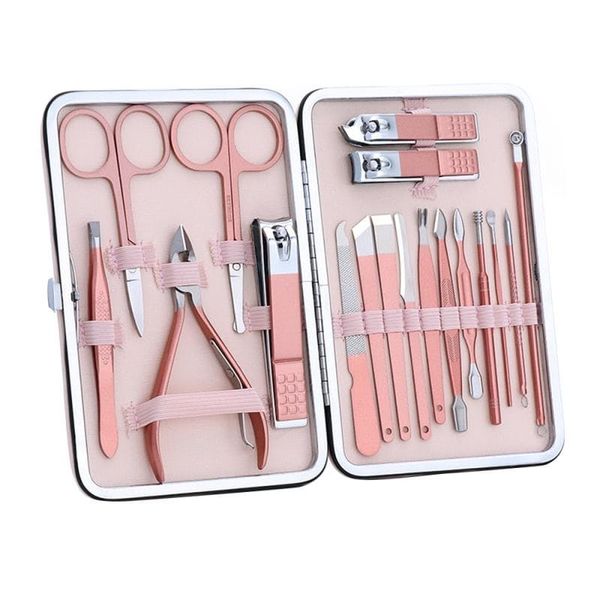 Nail Clipper Manicure Pedicure Kit Set - Pink