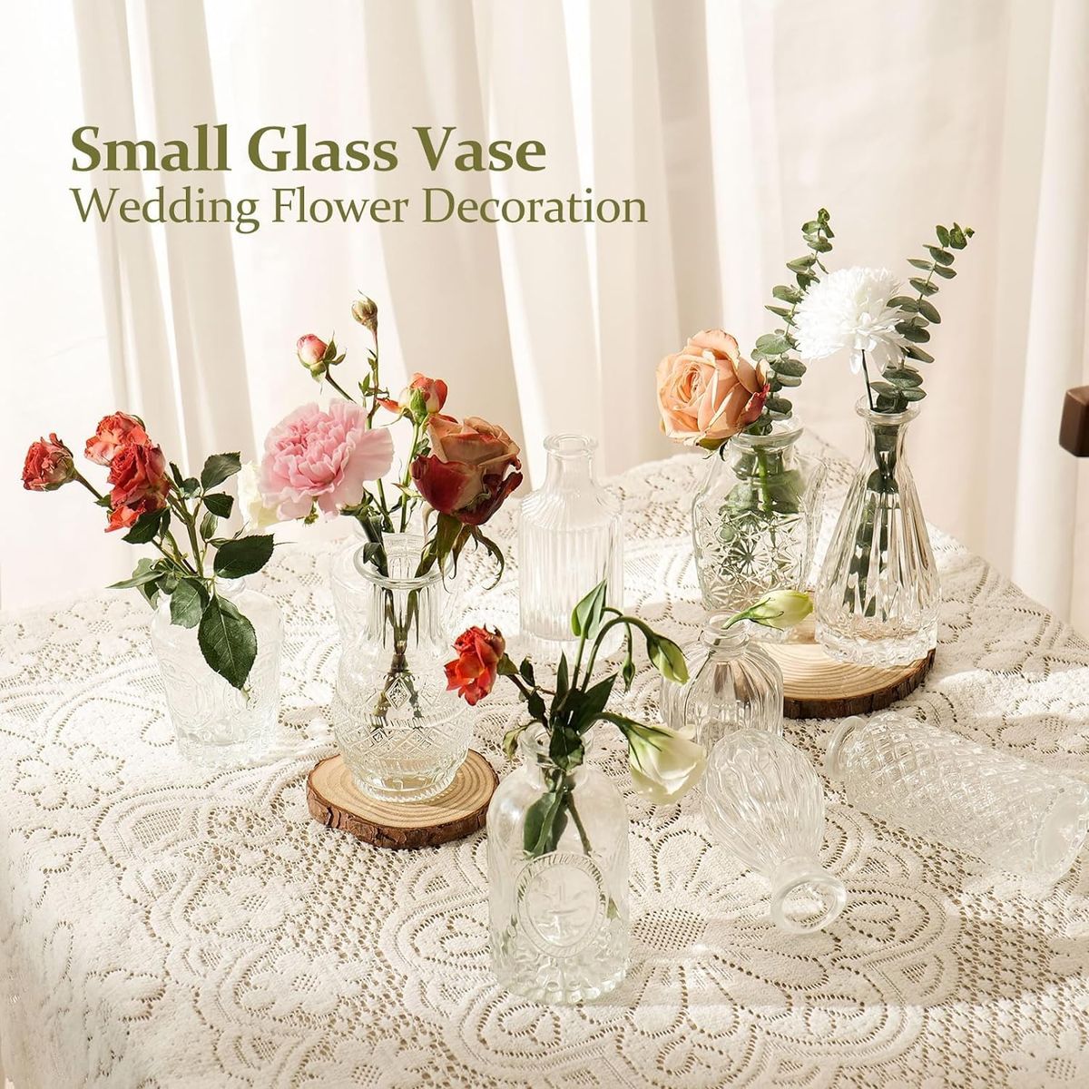 Antique Glass Vase セット 32 Pack Vintage Glass Bud Small Vase Set For Flower Home