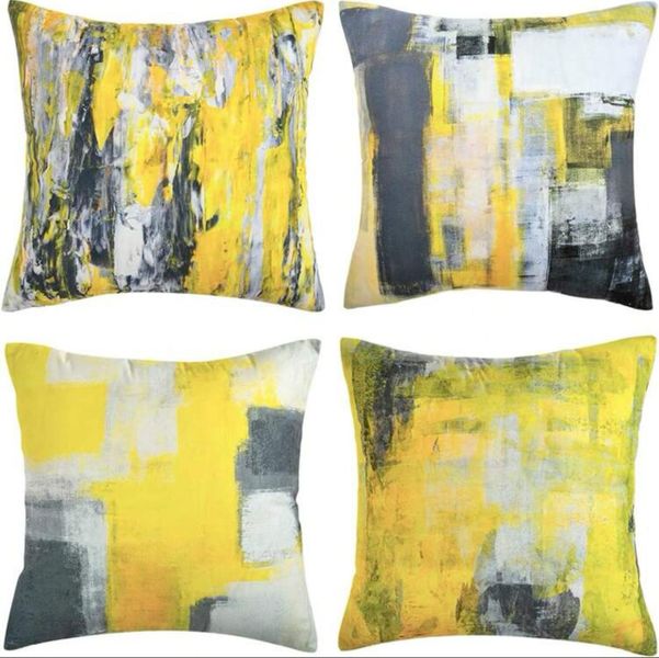 Yellow and Grey - Set of 4 - Covers Only