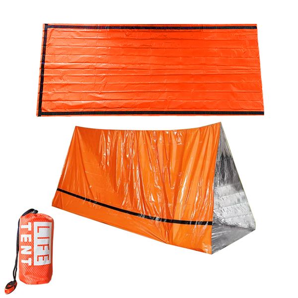 2 Pack Reusable Emergency Survival Mylar Tube Tents Tarpr With Whistle