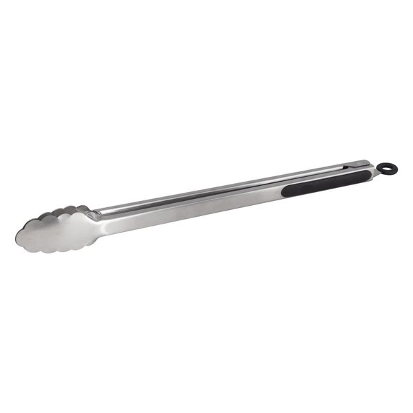 Regent Braai Tong Stainless Steel With Black Tpr Handle, (445X40X25Mm)