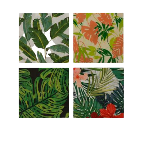 Serviettes with Leaves (20 Serviettes) - Set of 4