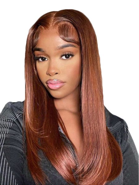 Chocolate Brown Straight 13x4 Lace Frontal Wig 20inch