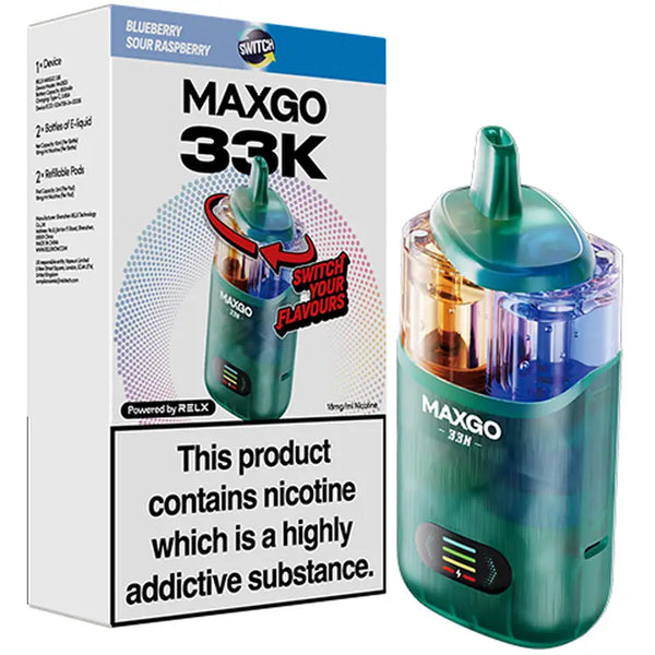 Relx Maxgo Combo 33k Kit Blueberry Sour Raspberry - Blue Raspberry