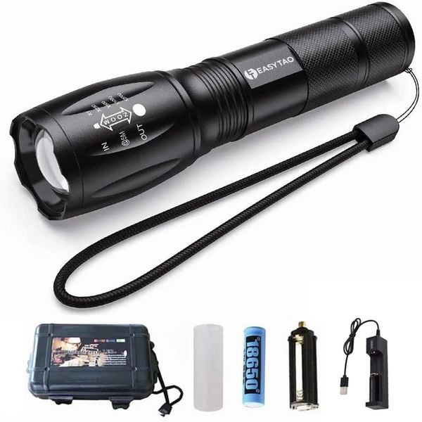 Rechargeable LED Flashlight Portable Torch Light 1600 Lumens