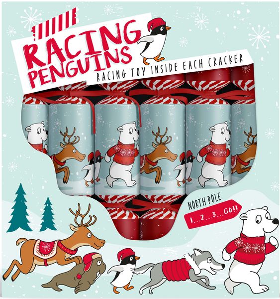 Holly &amp; Ivy Christmas Crackers - Penguin Race