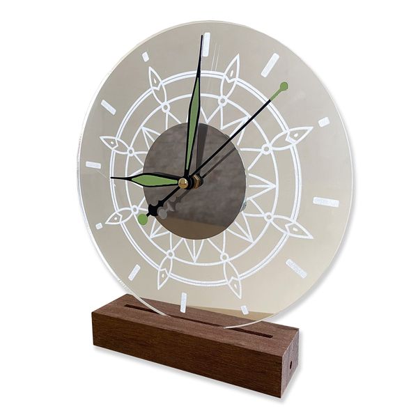 Acrylic Battery Powered Analogue Clock - Luminous Hands