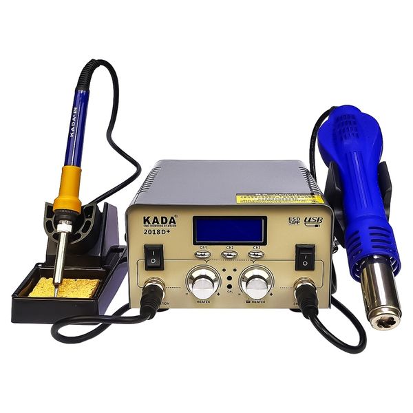 United Kada 2018D+ Soldering Station 2 in1 With Hot Air Gun LCD Display
