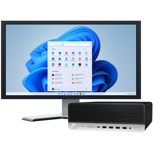HP EliteDesk AMD Ryzen 5 PRO PC with Win 11 Pro &amp; 19" Monitor (Refurb)