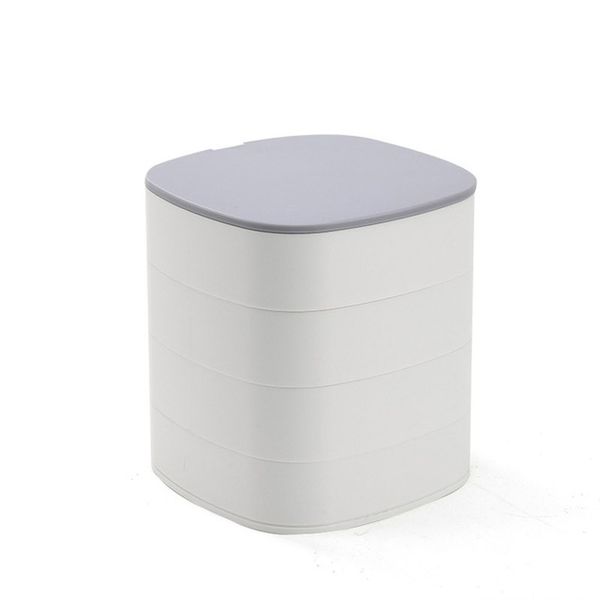 Multi Laminate Plastic Necklace Jewelry Storage Box - White