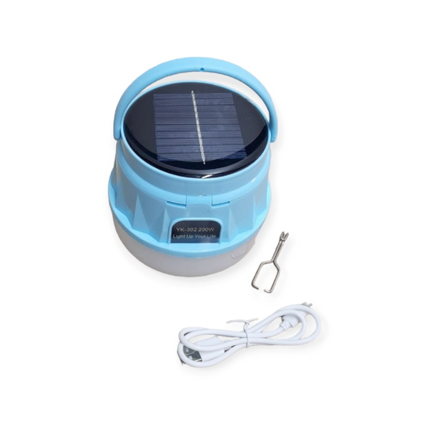 AB-TY23 Solar Powered 200W Camping Light with Hook - Rechargeable Lantern