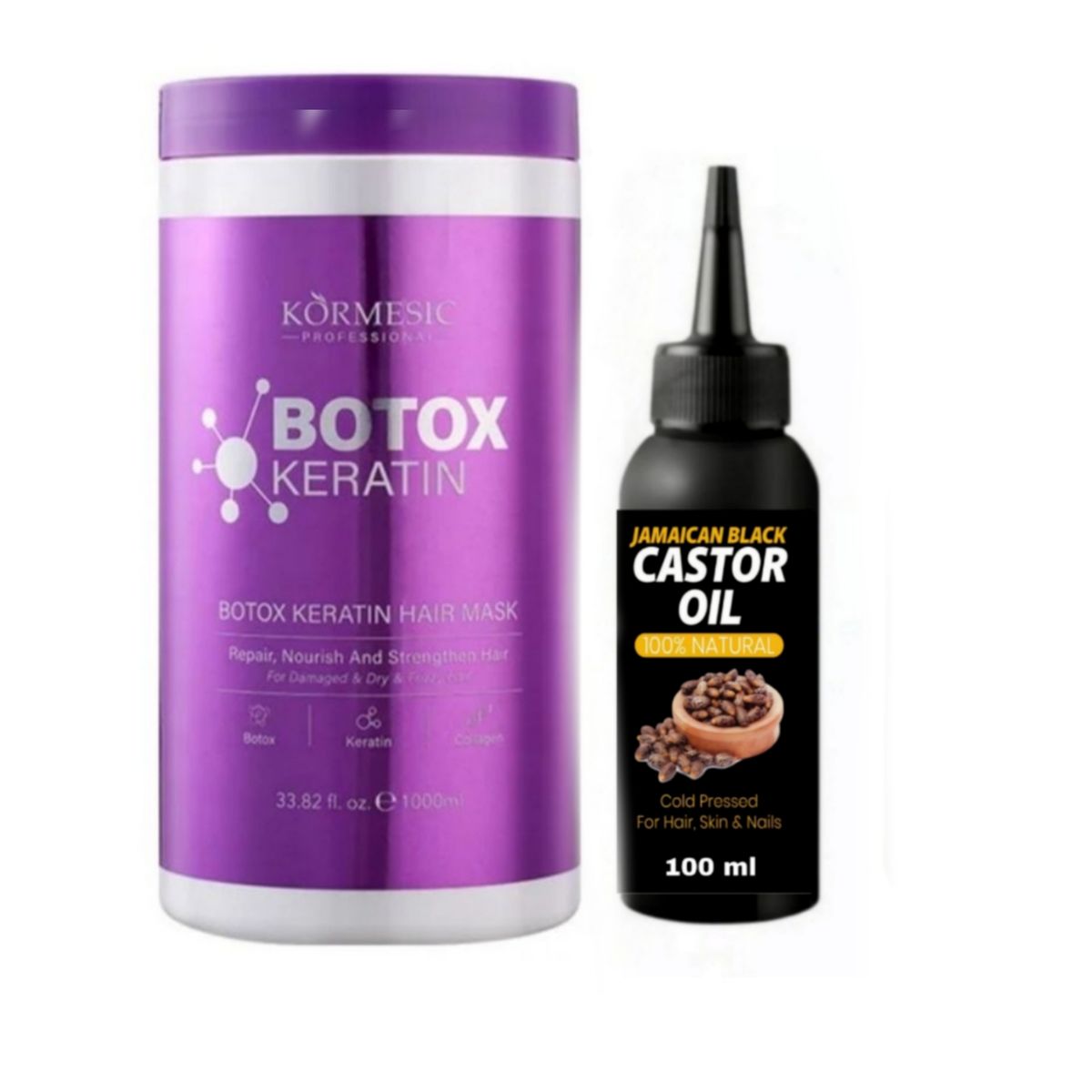 1000 ml Botox Collagen Keratin Hair Mask with Jamaican Black Castor Oil ...