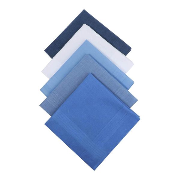5 Pack Fabric Handkerchiefs for Men, 40 × 40 cm Cotton Men's Handkerchiefs