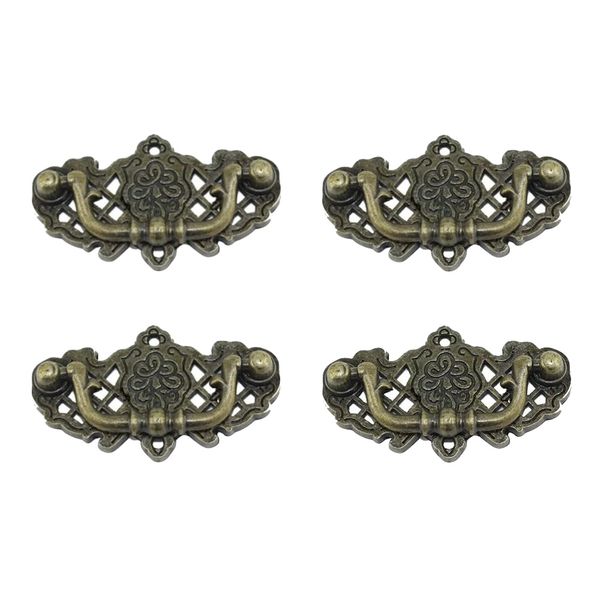 Craft Antique Brass Vintage Cabinet Retro Knob Handles Set Of 4 -6.7