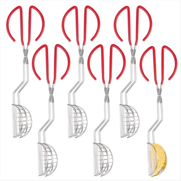 6 Pcs Taco Shell Tong with Clip, for Homemade Shells Making