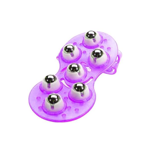 7-Ball Stainless Steel Massage Glove - Purple