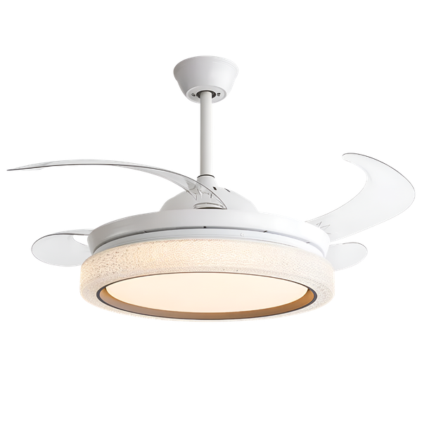 electrolite 48" Retractable Crystal Ceiling Fan with LED Light &amp; Remote-EMS