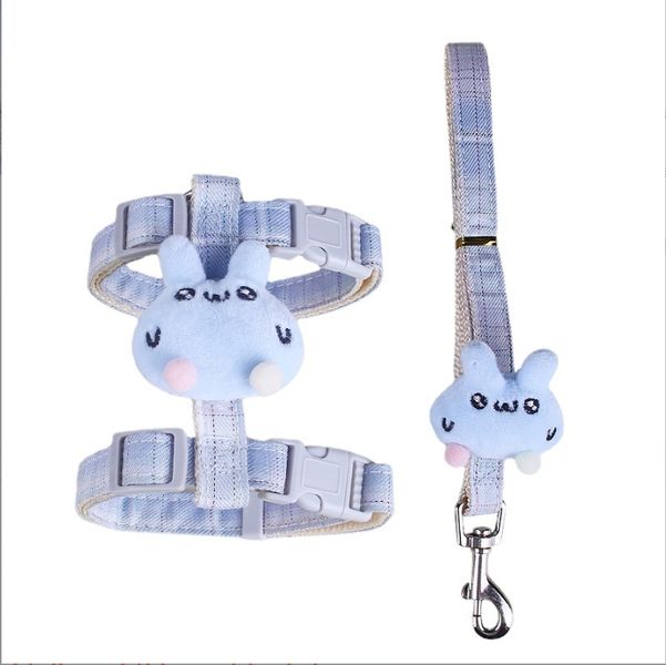 Adjustable Cat Leash Pet Small Dog Leash Dog Shaped Harness-Blue