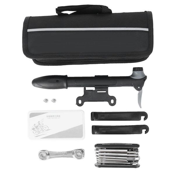 SAHOO Portable Outdoor Bike Tire Repair Kit with Mini Inflator