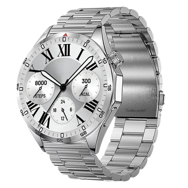 Men's Silver Smartwatch for Daily Style - Dual Strap Design