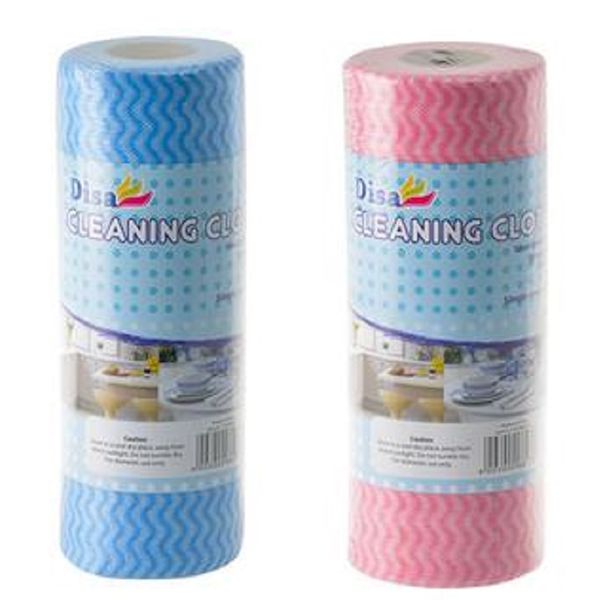 Pack of 2 x Cleaning Cloth Roll 30's 50 x 22cm