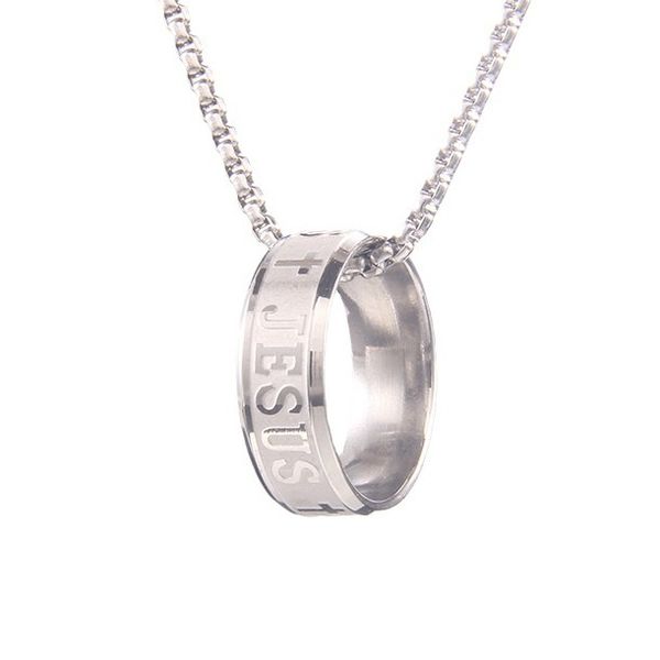 Hip Hop Ring Shaped Pendant Necklace