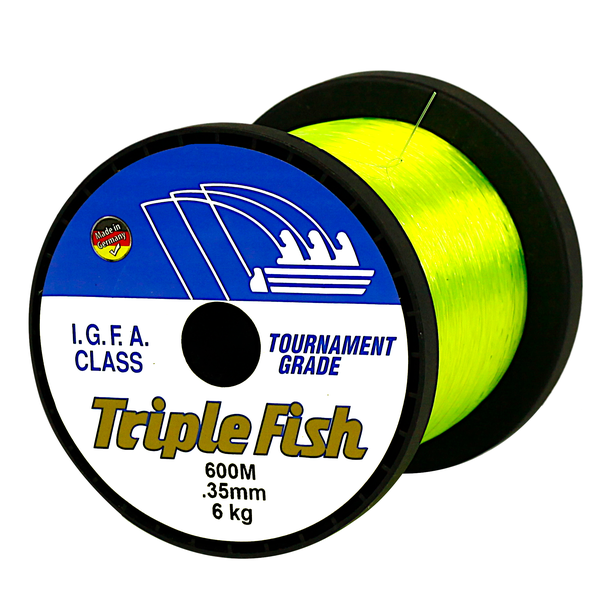 Triple Fish IGFA Nylon Fishing Line 4KG 0.28MM, Colour White, 600M Spool