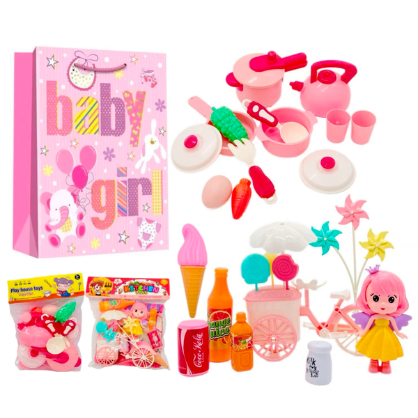 Baby Girl Kitchen 2-Pack Pretend-Play Set &amp; Gifting Bag