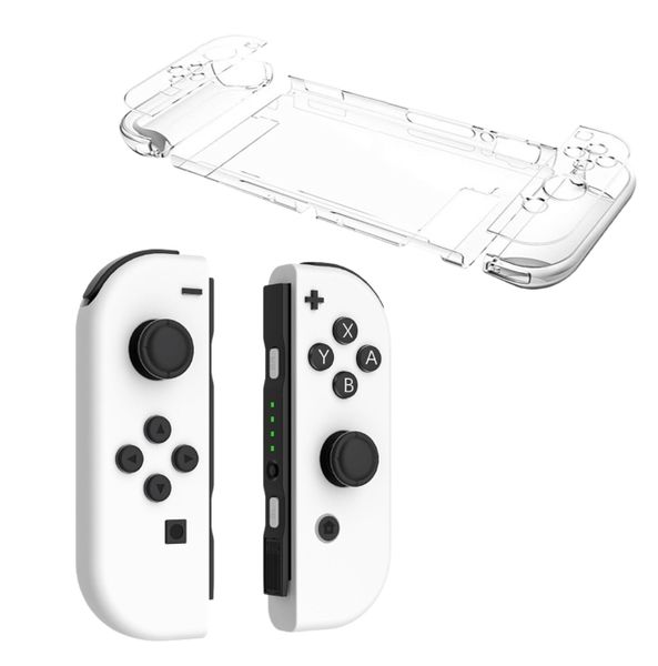 Wireless Gamepad &amp; Clear Case Compatible for Nintendo Switch - White