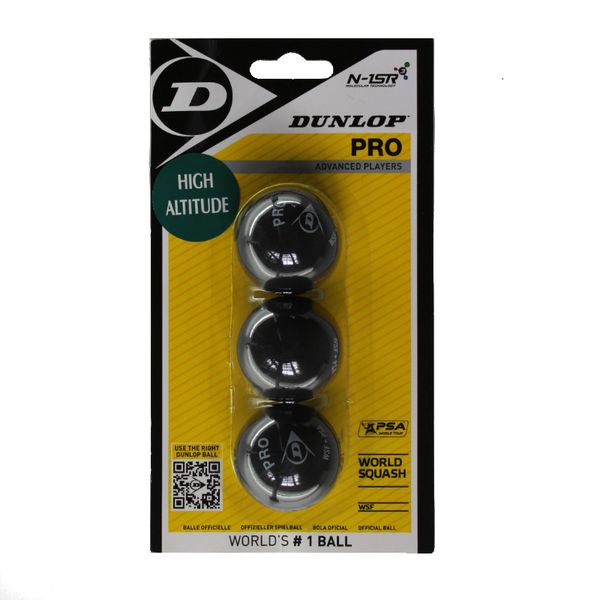 Dunlop Pro High Altitude Squash Balls 3 Ball Pack