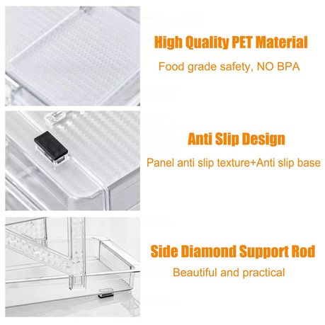 Adjustable Kitchen Fridge Organizer Tier Rolling Can Dispense