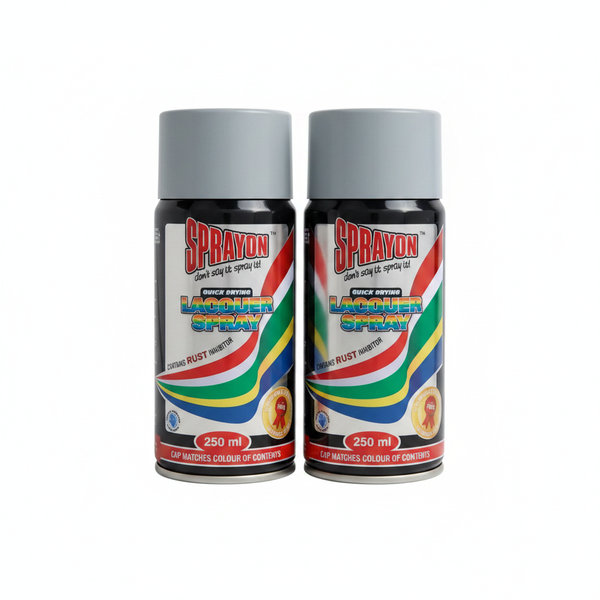 Sprayon 250ml Grey Primer Spray Paint for Metal &amp; Wood Surfaces - 2 Pack