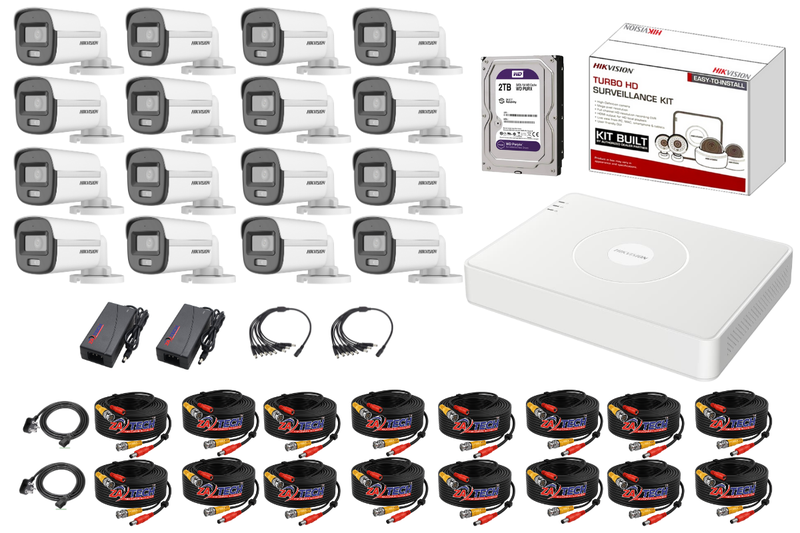 Hikvision 16CH ColorVu CCTV Kit With 2TB HDD, Zatech Ready-Made Cables