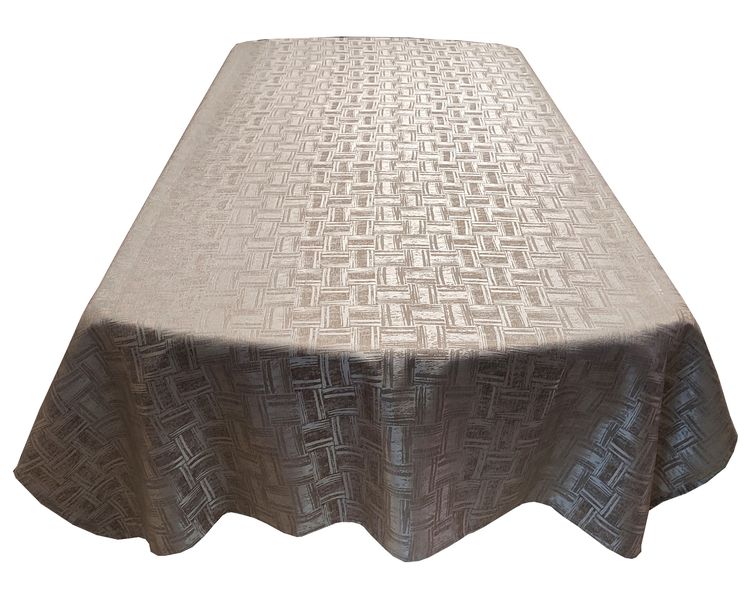 Tablecloth Checkmate Fawn 145cm x 250cm
