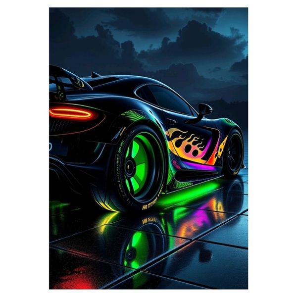 Neon Color Car - A1 Poster