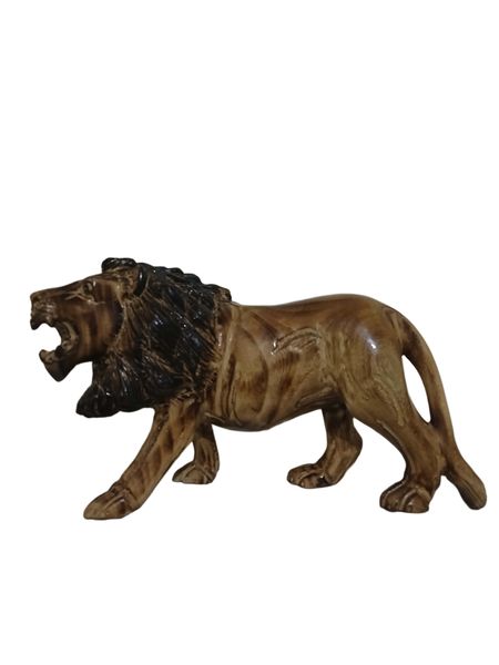 Handcrafted Wooden Lion Sculpture