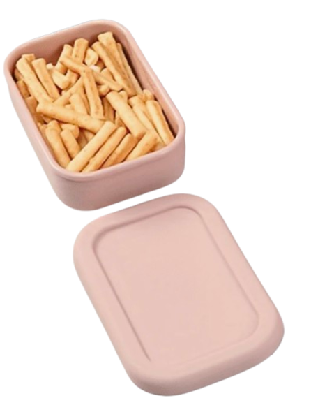 Pink Silicone Rectangular 1 Lunch Box