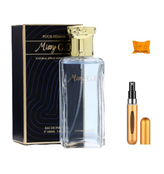 Missy G.G Pour Femme Black Perfume &amp; Mini Perfume Bottle &amp; Travel Towel