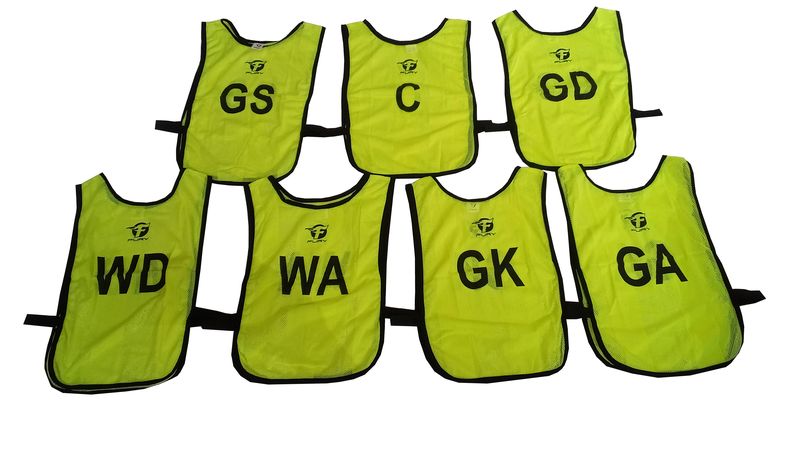 Fury Netball Bibs With Positions - Set Of 7