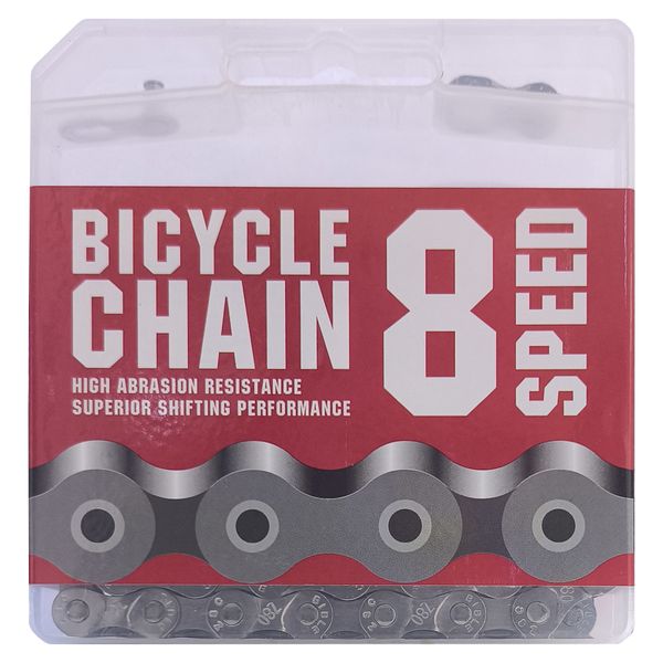 Fluir 8 Speed Bicycle Chain Silver Electroplated 116L