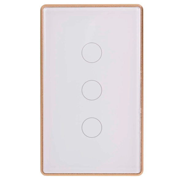 3 Gang White Gold Smart Wifi Switch