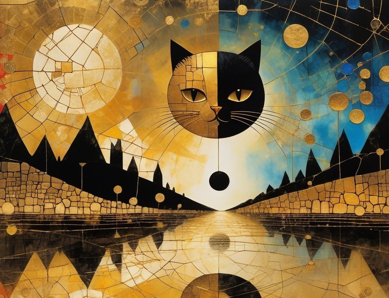 Modern Canvas Wall Art Home Decor - Golden Cat