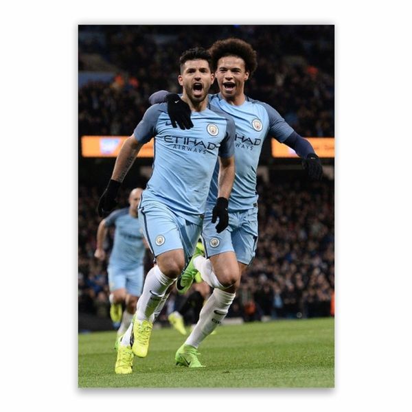 Aguero And Sane Poster - A1