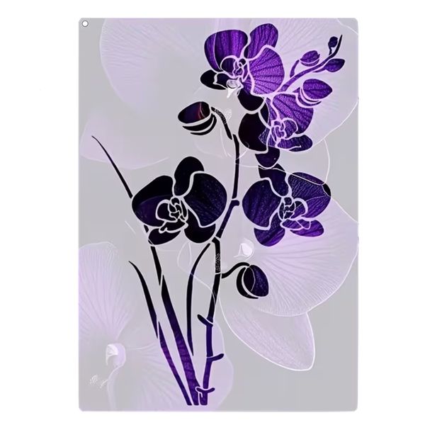 Stationery Reusable Orchid Stencil Template For DIY Painting Project - 30cm