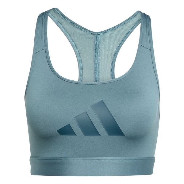 adidas Women's Powerreact Big Logo Printed Graphic Bra - Preloved Teal