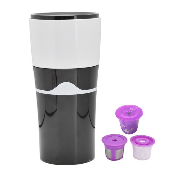 450ml Portable Drip Coffee Maker Travelling Drip Coffee Machine Black White