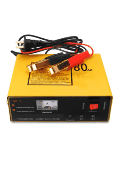 12v 24v 80A LCD digital display lead acid car battery charger-Yellow
