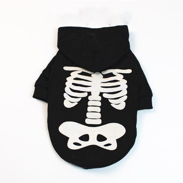 New solid color glow-in-the-dark skull Halloween dog costume