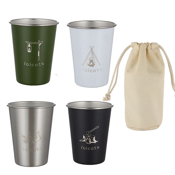 Industrial Style Outdoor Camping Coffee Cups Set - 4 Colors Pack