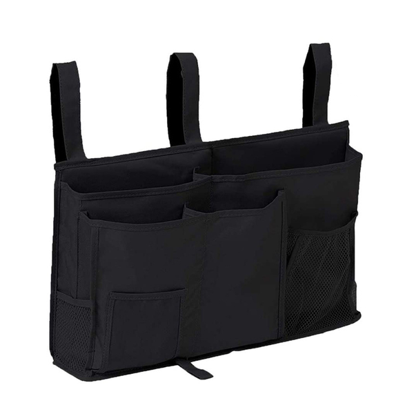 Bedside Caddy Hanging Storage Bag Holder Beside Organizer - Black